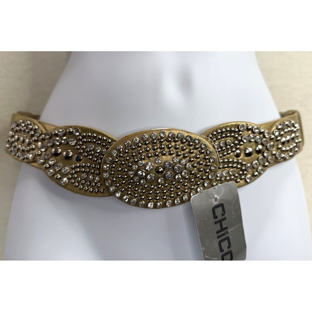 Chico's NWT Gold Slouch Glam Belt Size M/L READ